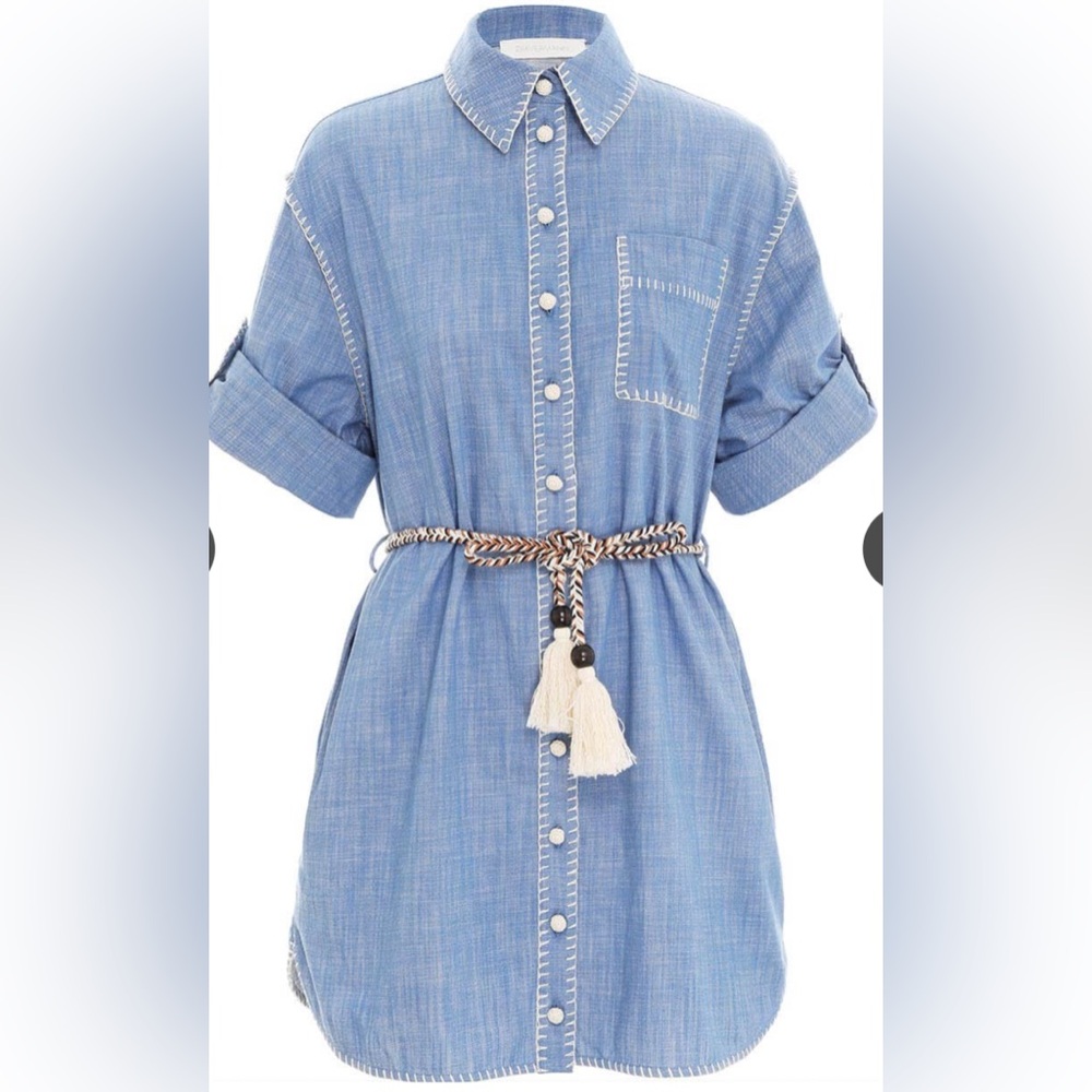 Zimmermann Light Blue Denim mini Dress